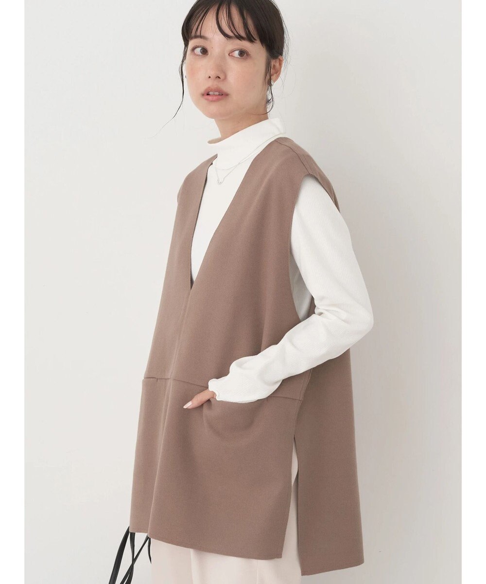 earth music&ecology ＳＥＴ２点圧縮風ポンチベスト＋リブタートル 