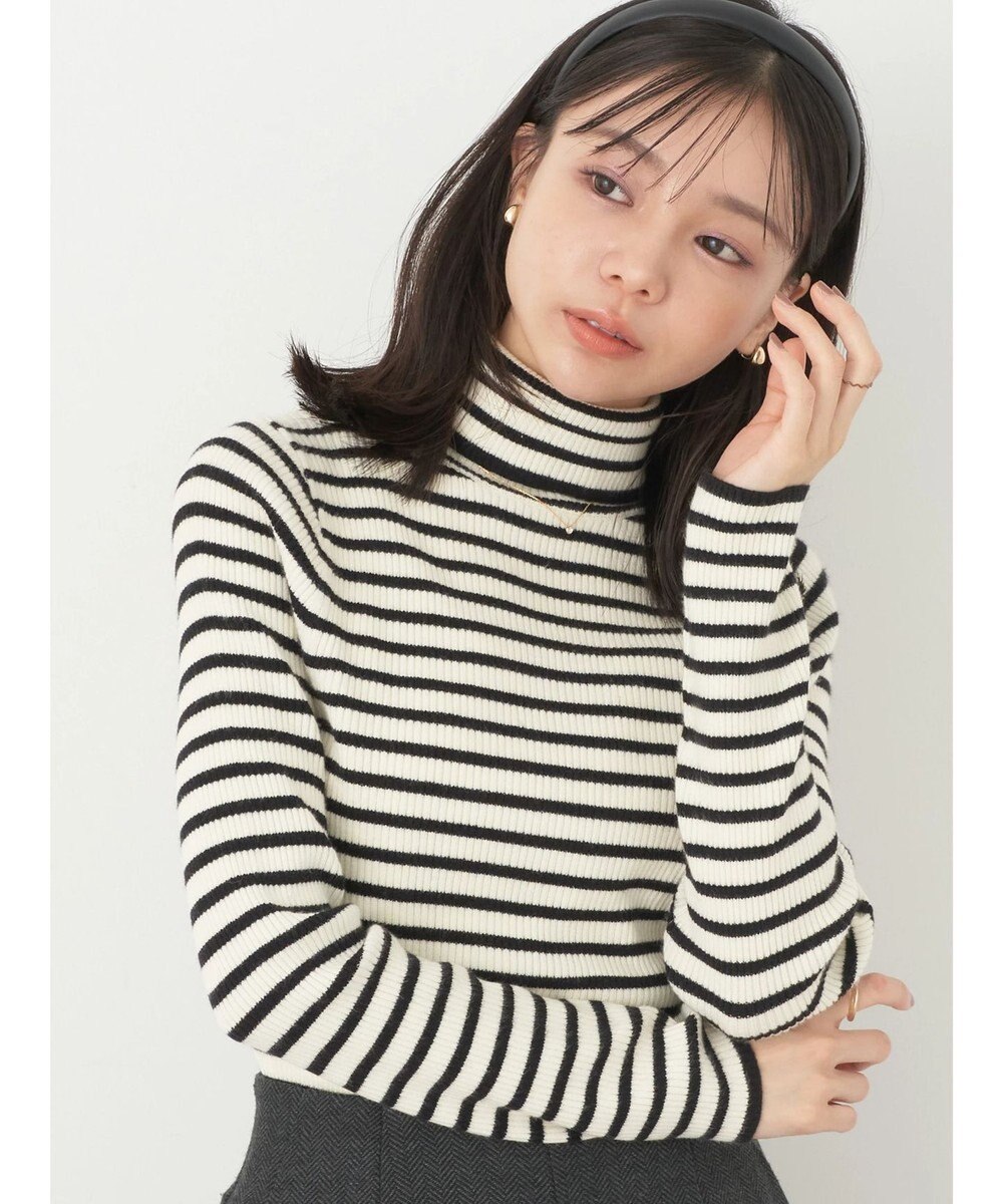 earth music&ecology やわらかタッチリブタートルネックプルオーバー 