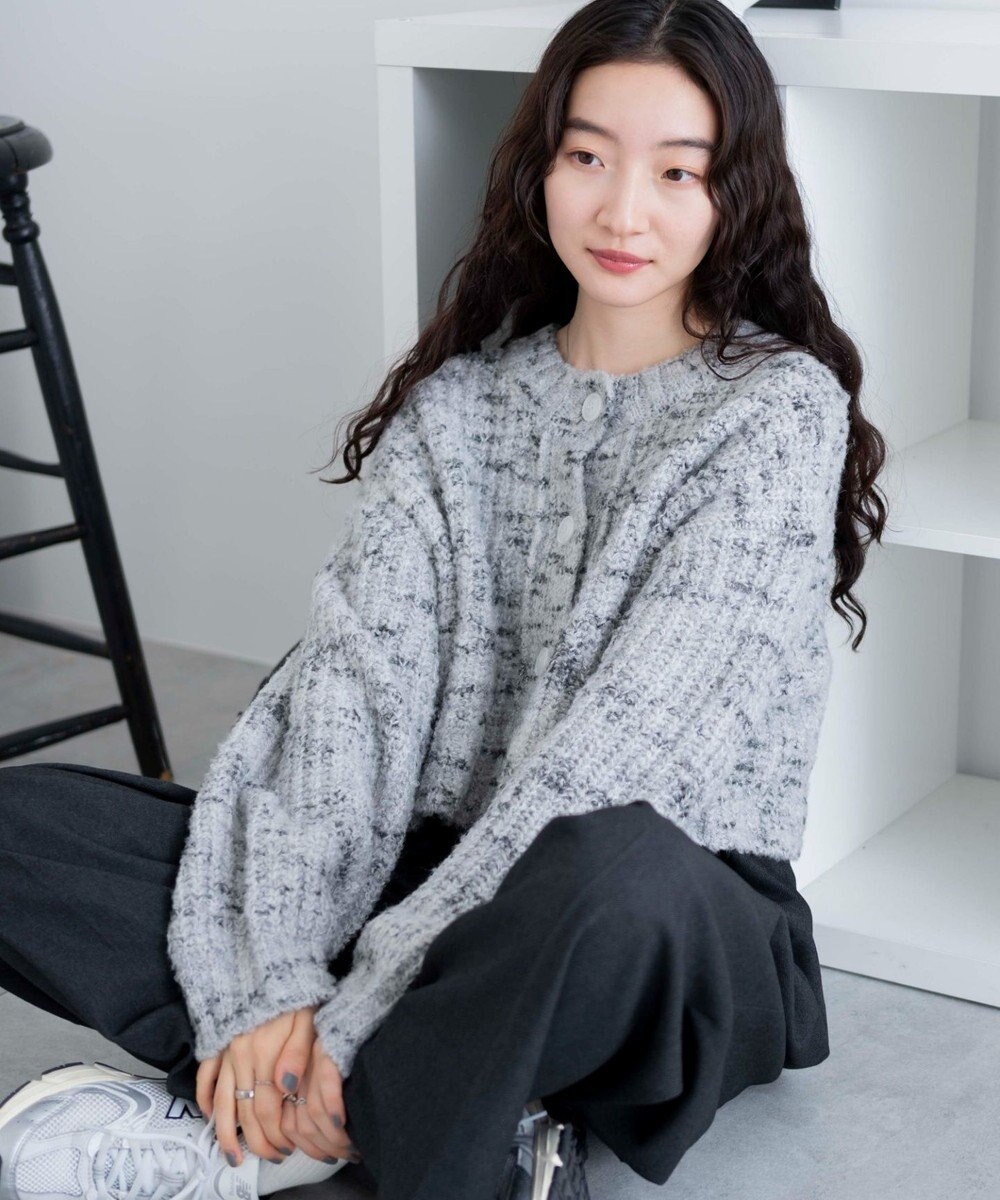 WEGO ミックスブークレ2WAYカーディガン 