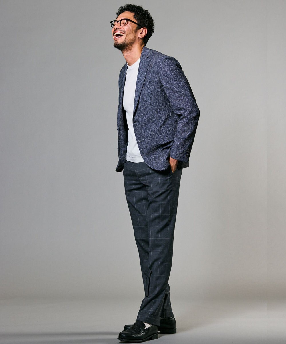 GOTAIRIKU ロングセラー【洗える/折り目加工/シワになりにくい/ウエストアジャスター】ウォッシャブル サマーウール100％パンツ_限定色(ノータック)25年モデル 