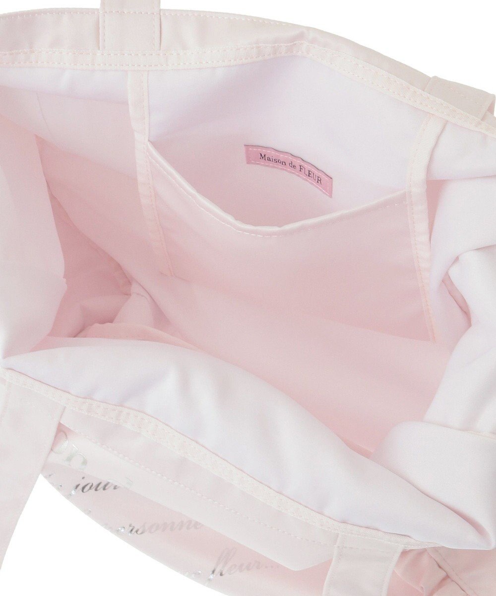 Maison de FLEUR サテンフリルスクエアトートバッグ 