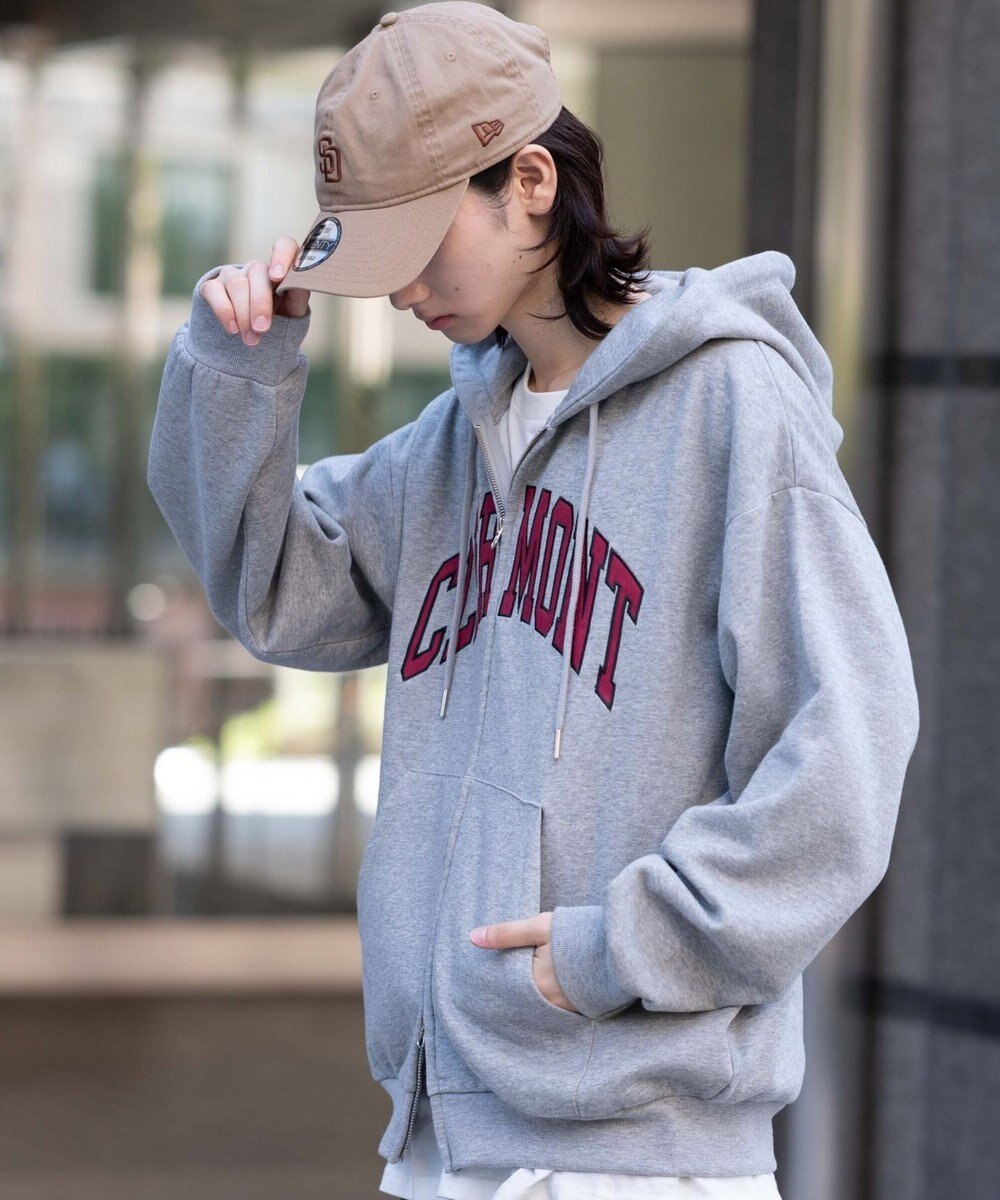 WEGO 【25年秋冬新作/ユニセックス着用ITEM/SMLサイズ展開】グラフィックロゴダブルZIPパーカー 