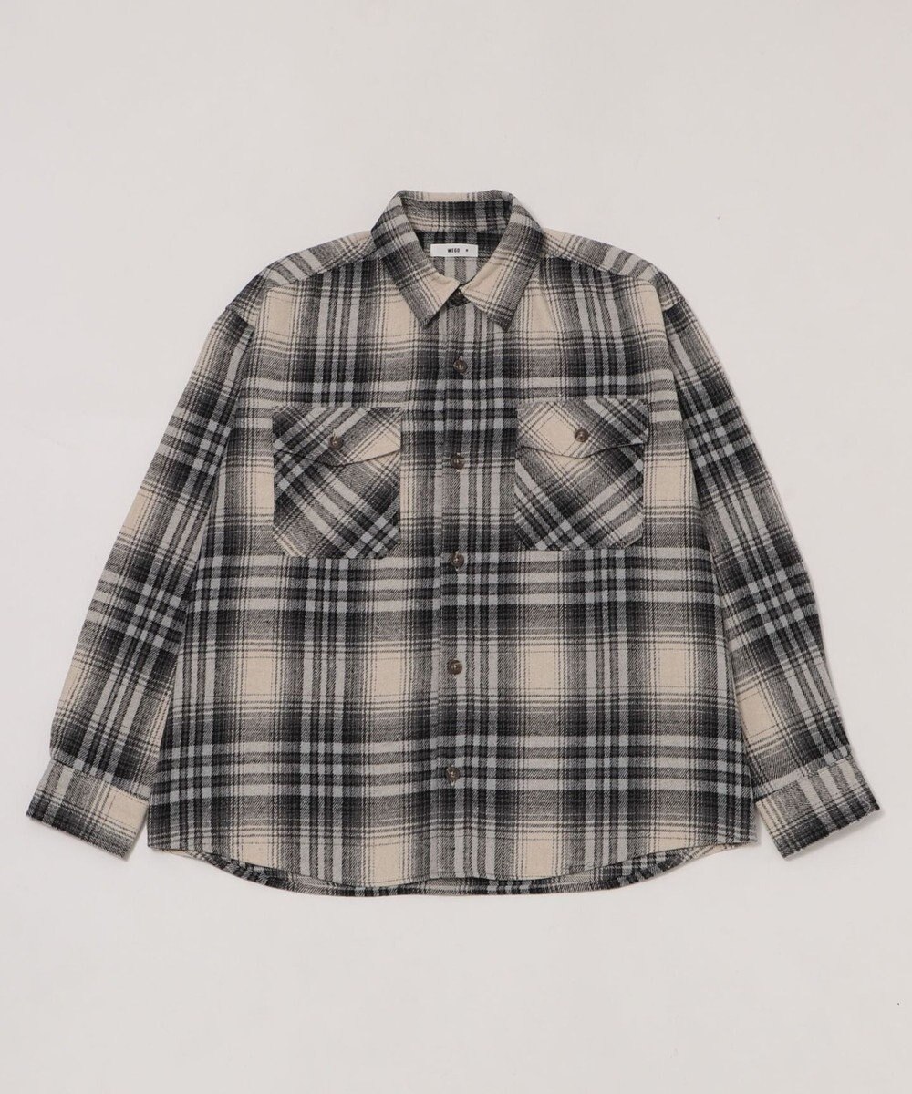 WEGO 【2025年秋冬新作/ユニセックス着用ITEM/SMLサイズ展開】ヘビーネルチェックシャツ（LS） 