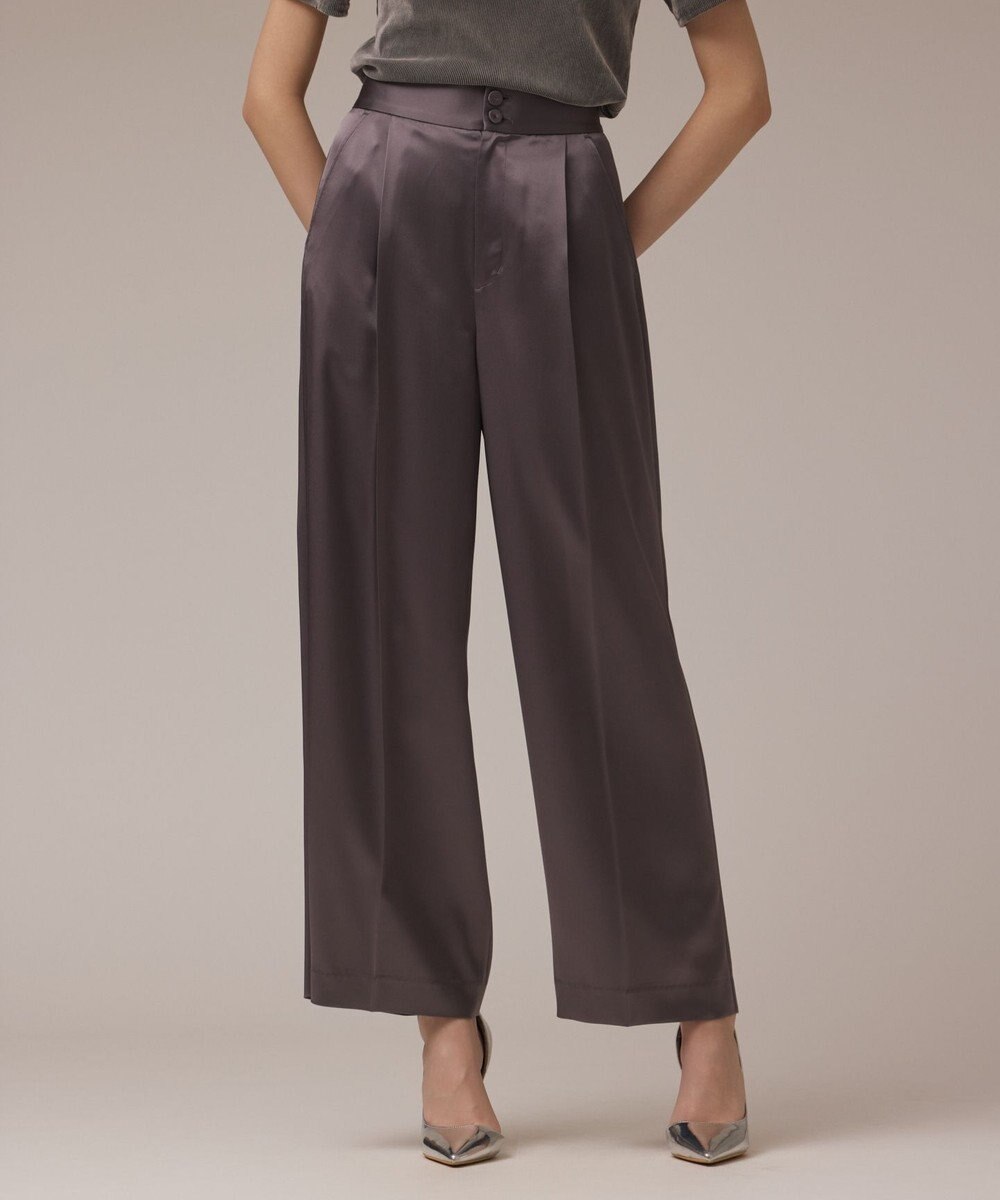 GRACE CONTINENTAL トリアセサテンワイドパンツ 