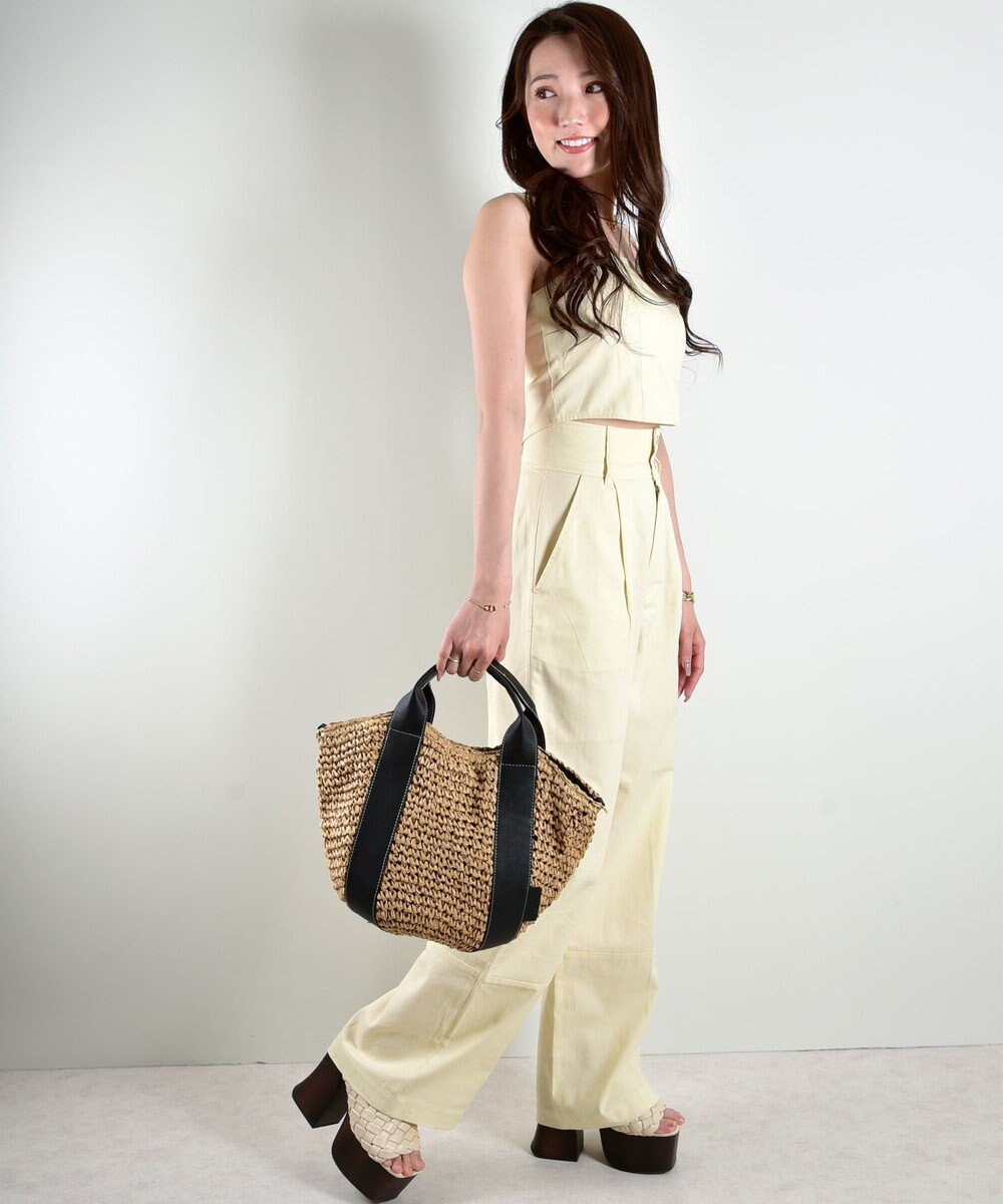 LA BAGAGERIE 【maison vert】 【ペーパー素材・多収納】ラウンド2WAYかごバッグ 