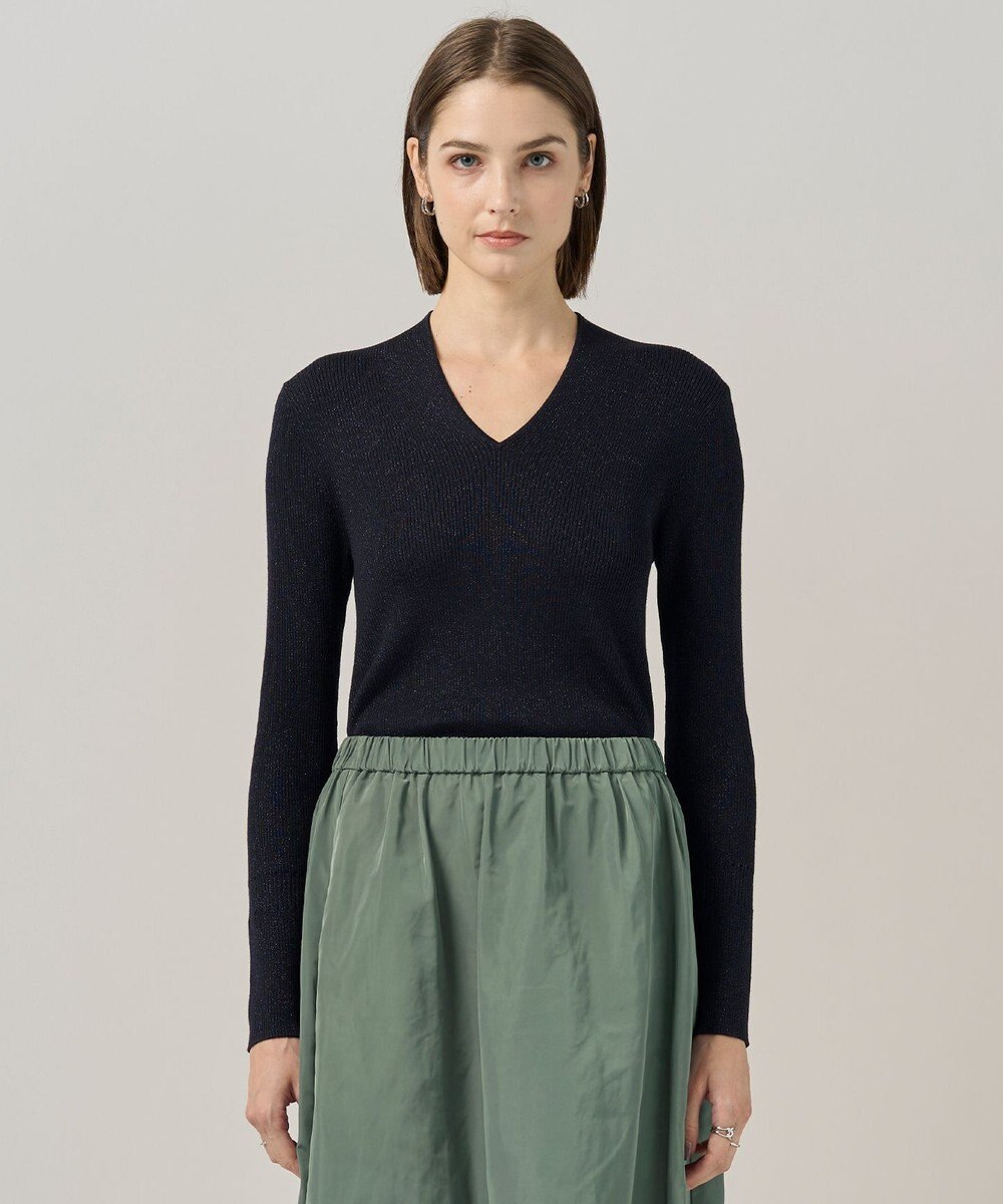 ICB 【新色追加】 エクストラファインメリノリブ Vネックプルオーバー 