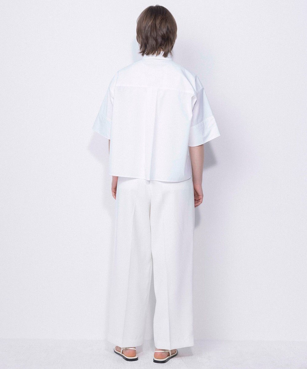 NAVE 【ReNAVE・セットアップ可/洗える/接触冷感/UVケア】コットンポリブロード クロップドシャツ 