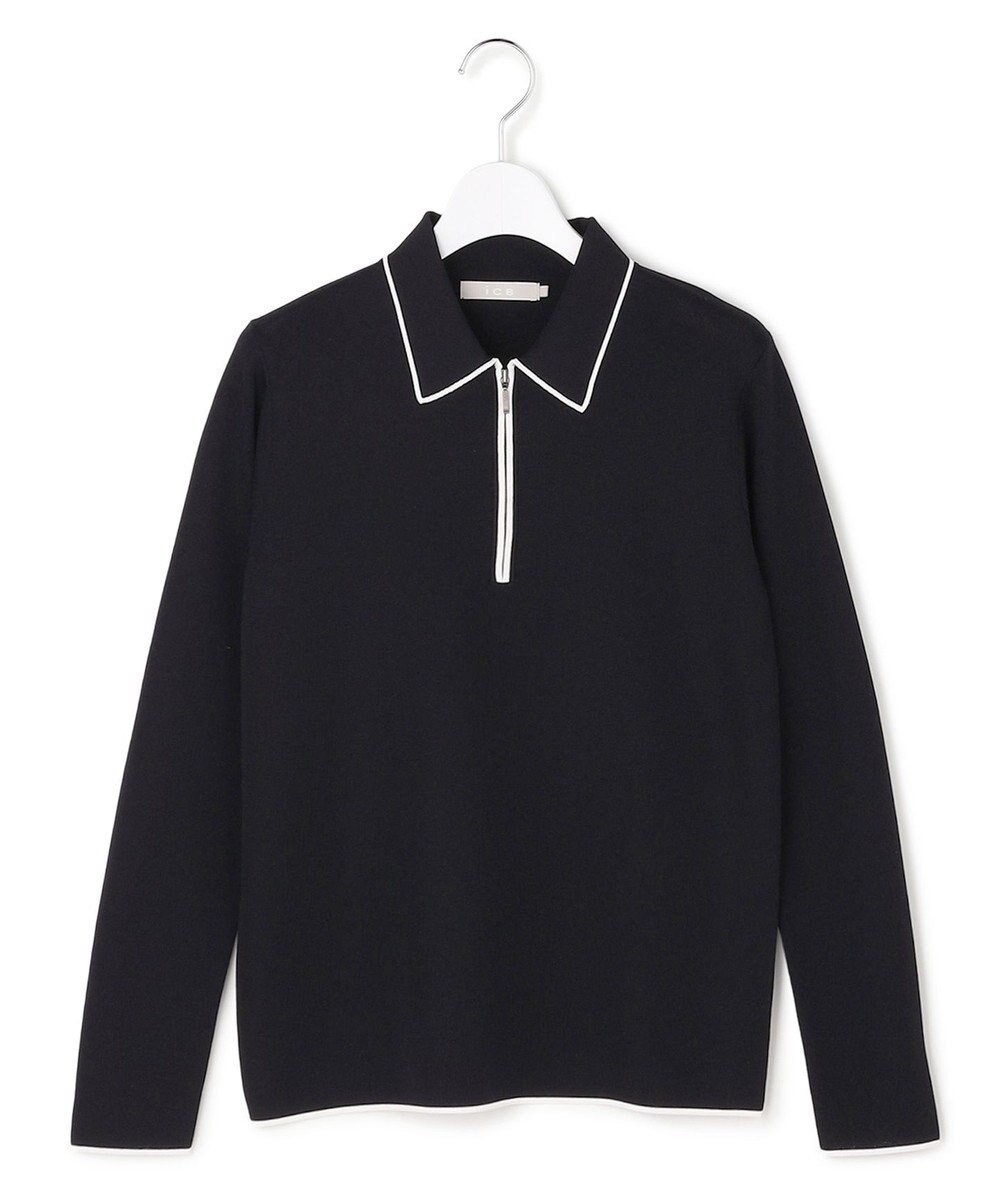 ICB シンセティックフルニードル ハーフジップニット 