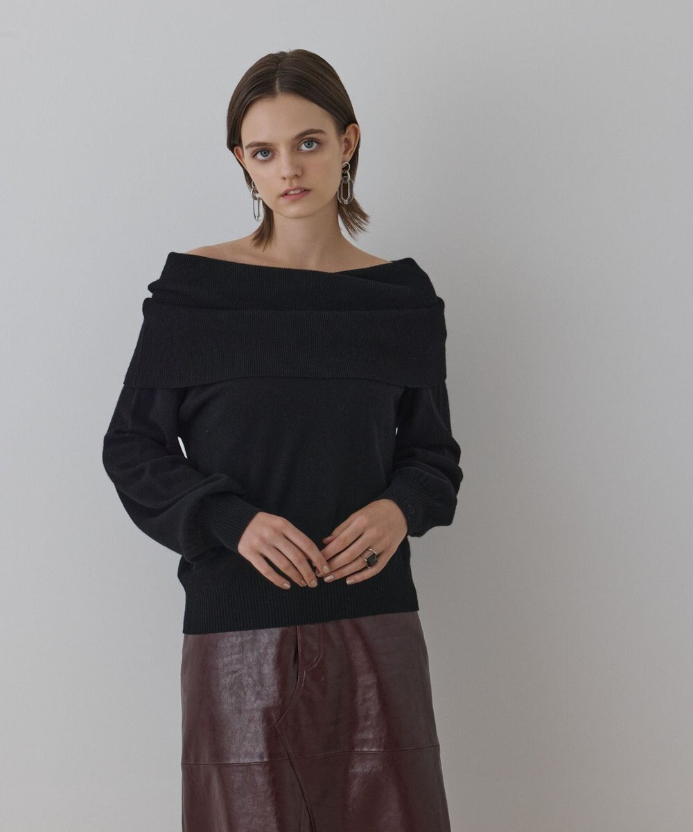 GRACE CONTINENTAL ウールオフショルニットトップ 