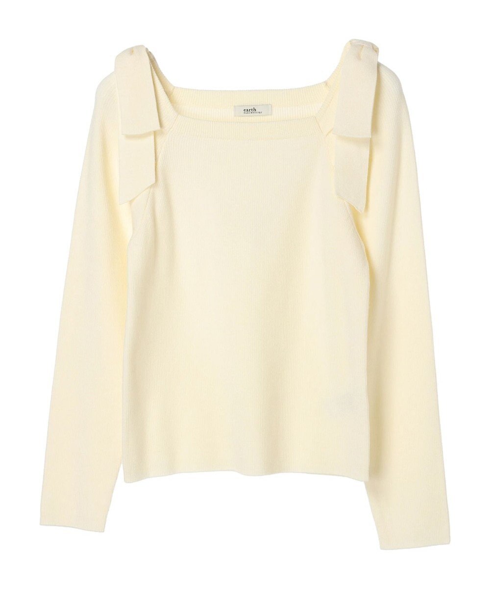 earth music&ecology 肩リボンニットプルオーバー 