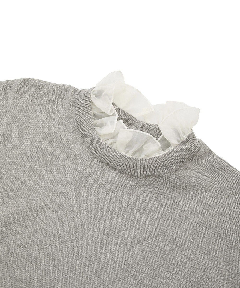 YECCA VECCA 2wayフリルクルーネックニット 