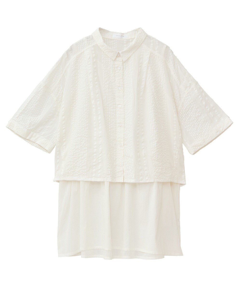 Green Parks Ｉ　ＳＥＴ２点　ギャザーシャツ＋布帛インナー 