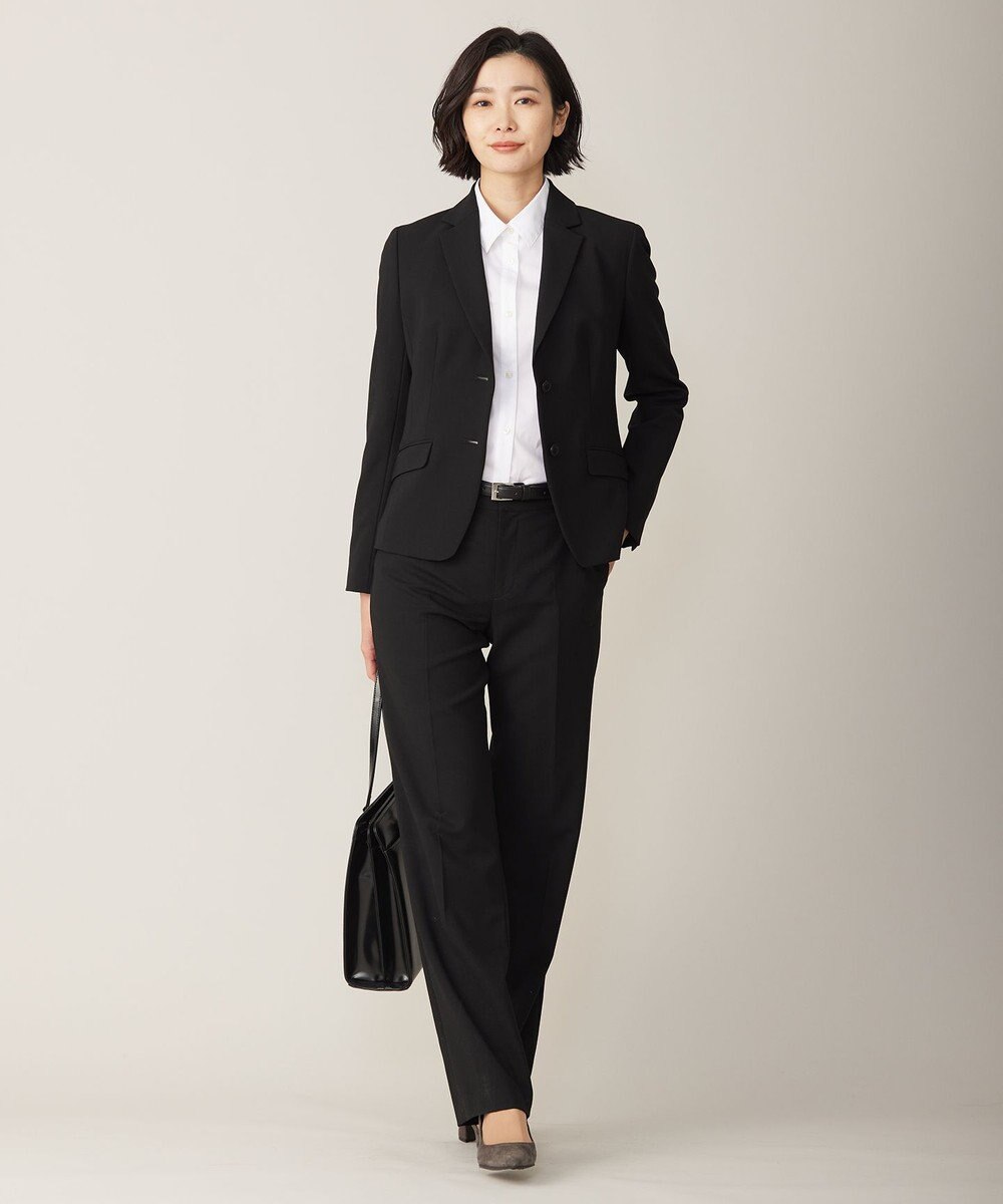 J.PRESS LADIES 【洗える・抗菌防臭】100/2ホワイトブロード シャツカラー ブラウス 