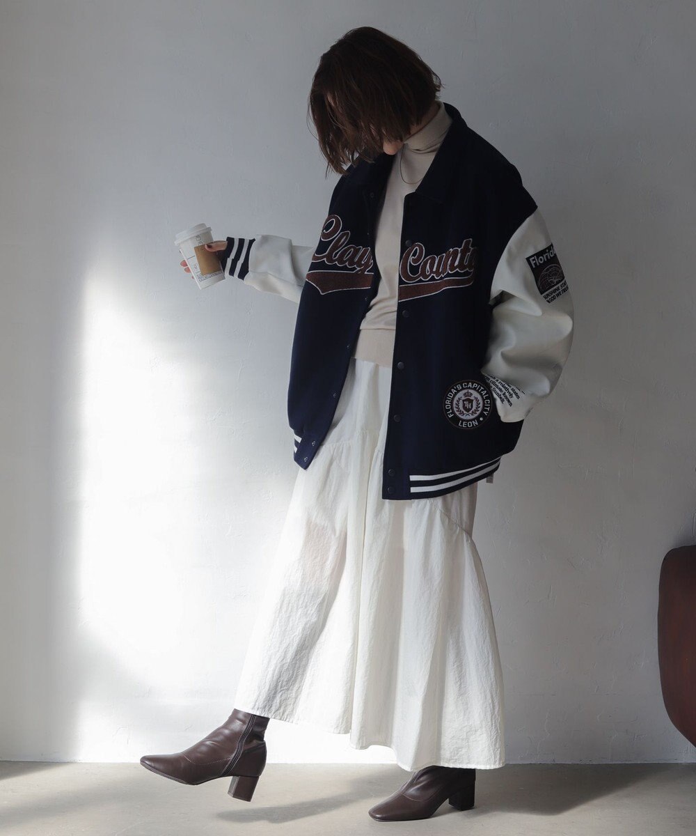 WEGO 【25年秋冬新作/ユニセックス着用ITEM/SMLサイズ展開】メルトンワッペンスタジャン 