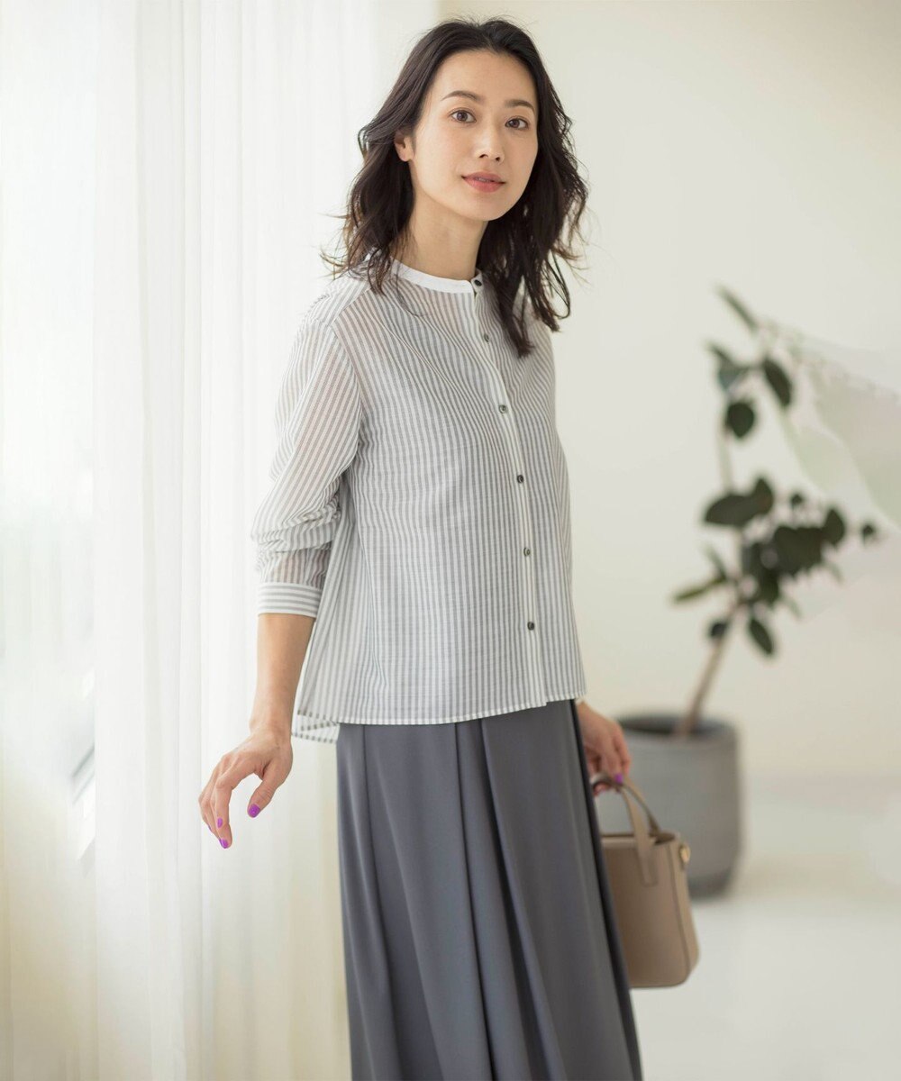 J.PRESS LADIES L シアーピンストライプ カットソー 