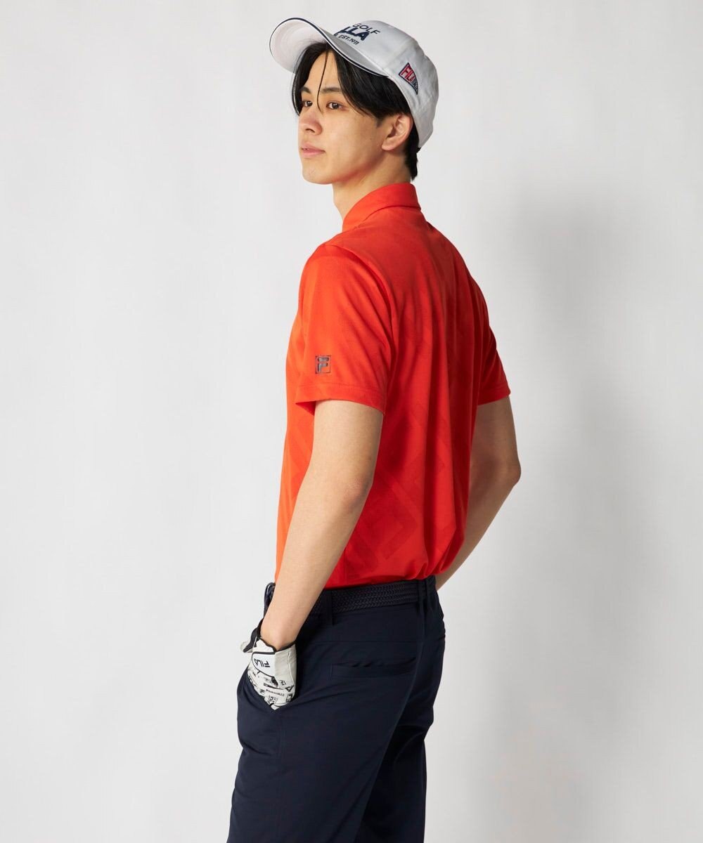 FILA GOLF／marie claire 【FILA GOLF】メッシュ加工ビックロゴ半袖ポロシャツ 