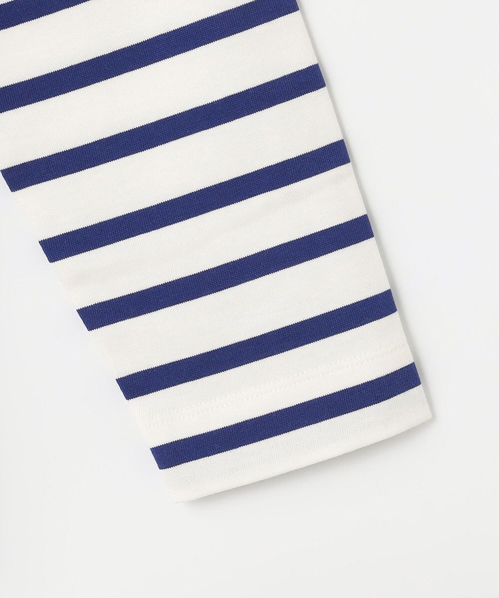 自由区 L 【洗える】コットンボーダー ボートネックカットソー 