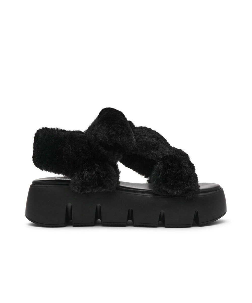 STEVE MADDEN BONKERS-F ファー厚底サンダル 