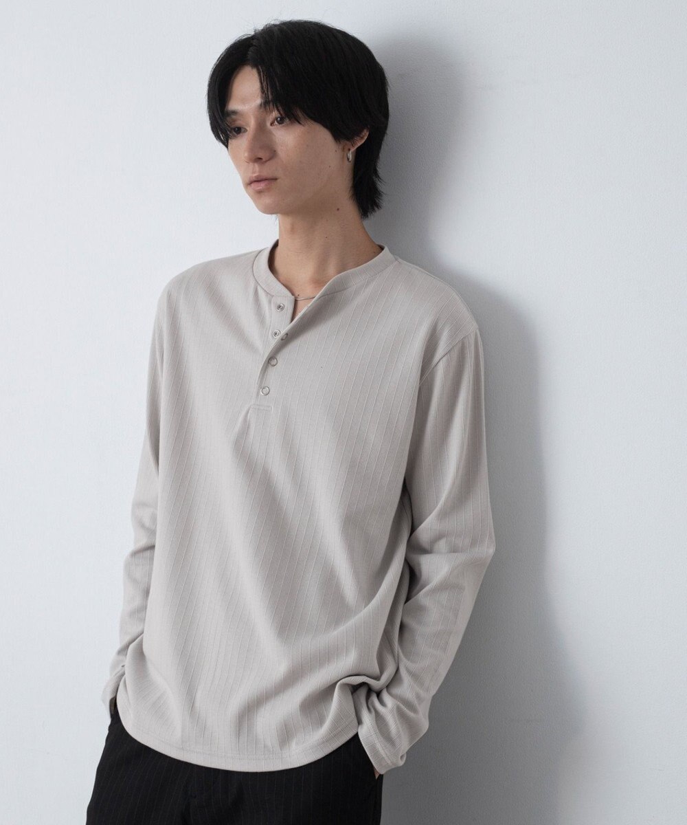 WEGO リングドットヘンリーネックリブT(LS) 
