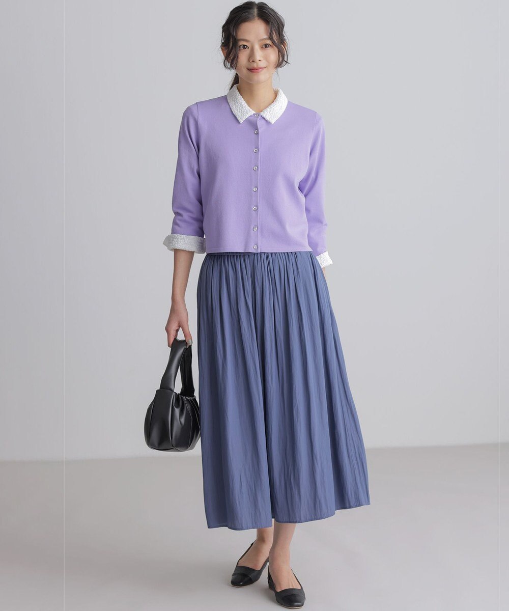 組曲 ギャザーライトデシン パンツ 