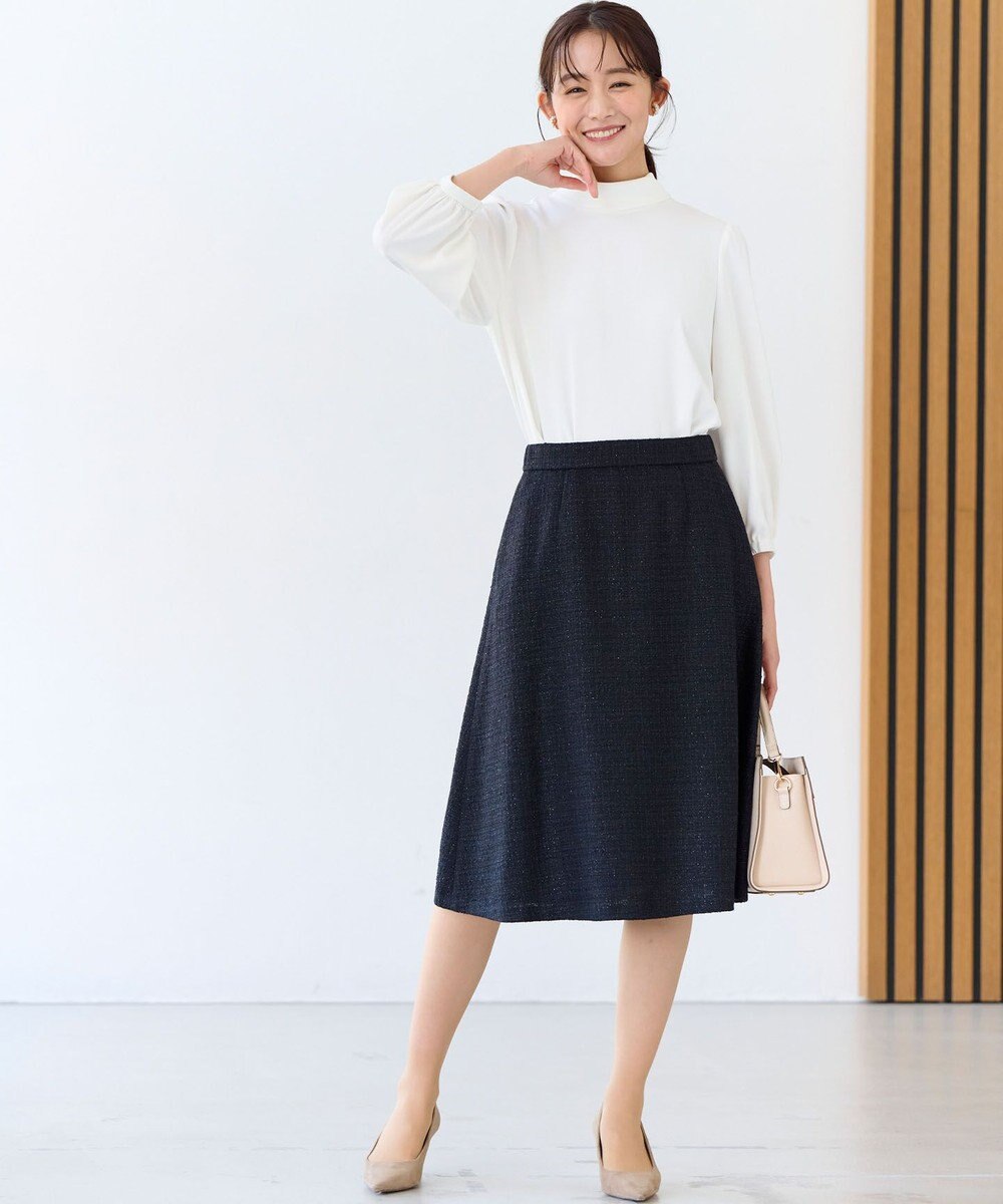 組曲 L 【KUMIKYOKU NAVY】ジョーゼットシフォン2WAY ボウタイブラウス 