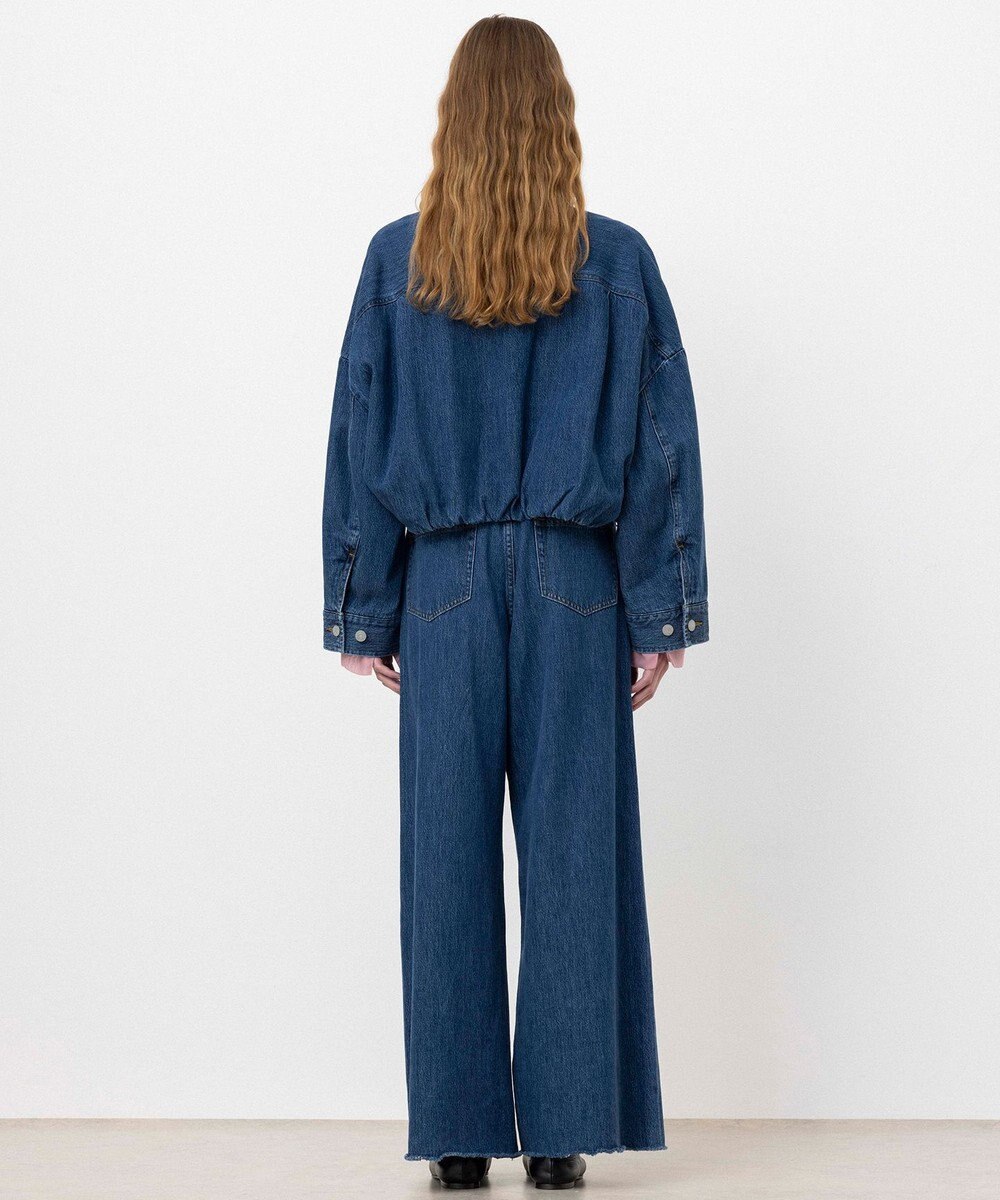 NAVE 【ReNAVE・洗える/軽量】ライトデニム ウエストギャザーパンツ 