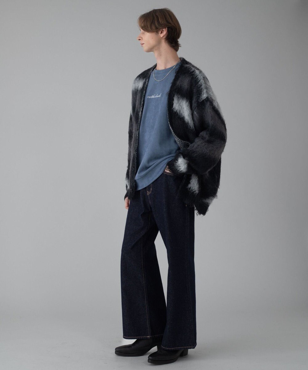 WEGO 【ユニセックス着用ITEM/MLサイズ展開】モヘアタッチパターンカーディガン 