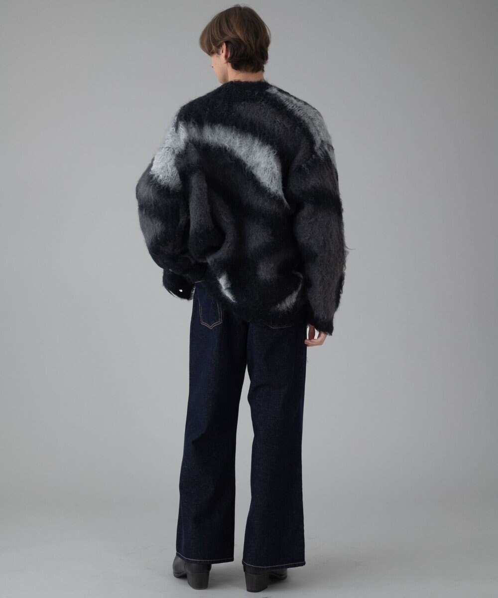 WEGO 【ユニセックス着用ITEM/MLサイズ展開】モヘアタッチパターンカーディガン 