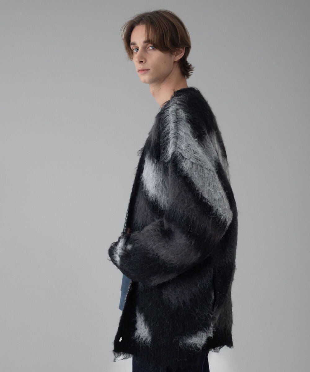 WEGO 【ユニセックス着用ITEM/MLサイズ展開】モヘアタッチパターンカーディガン 