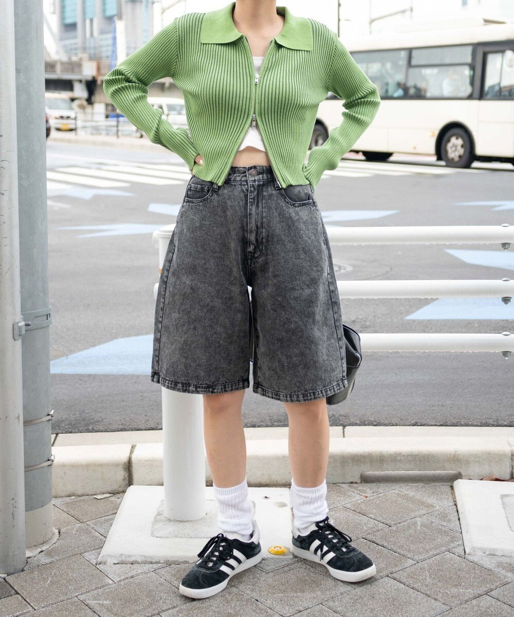 WEGO 【新色追加】ヴィンテージウォッシュデニムハーフパンツ 