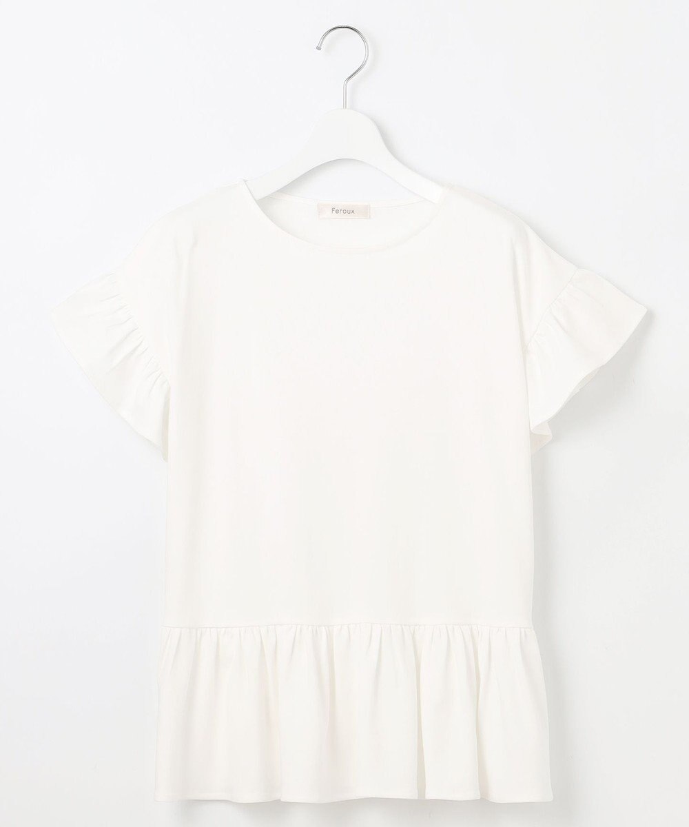 Feroux 【UVケア】フリルスリーブペプラム カットソー 