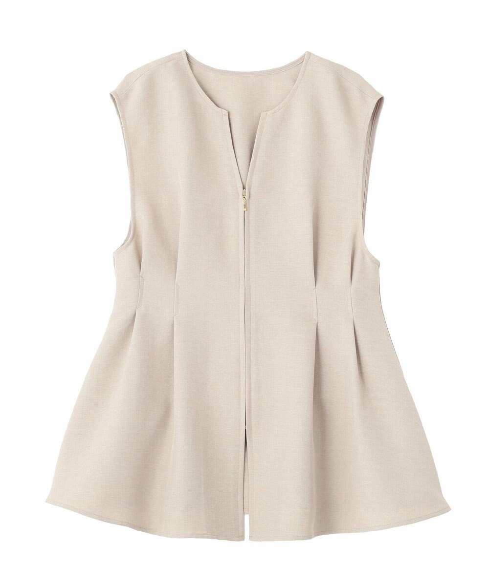 AMERICAN HOLIC 【イージーケア】リネンライクペプラムベスト 
