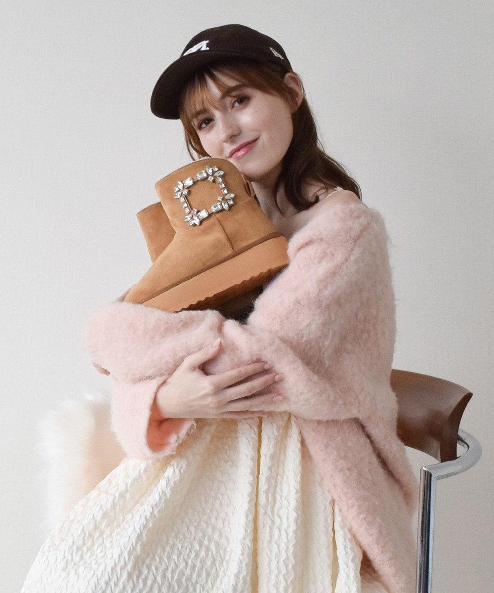 Bridget Birkin 【Bridget Birkin】バックルビジュームートンブーツ ベージュスウェード