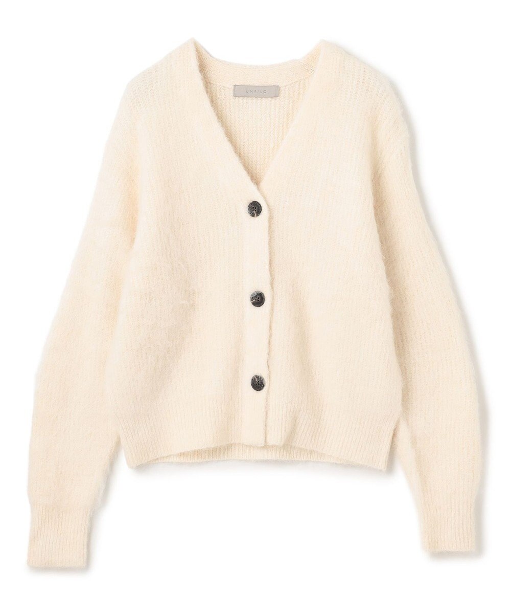 UNFILO アルパカシャギー Vネックカーディガン 