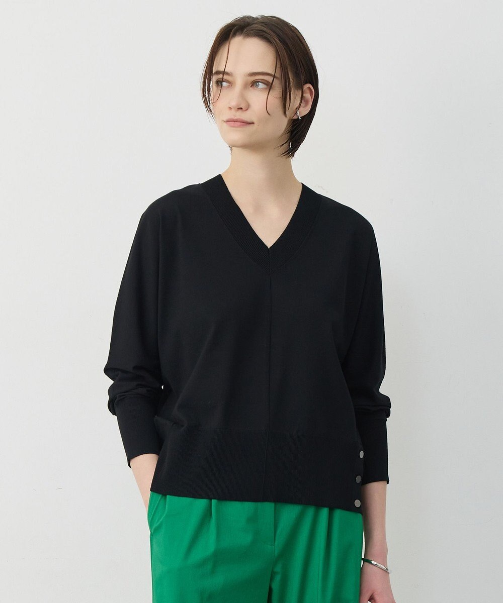 ICB クリアレーヨンストレッチ Vネックニット 