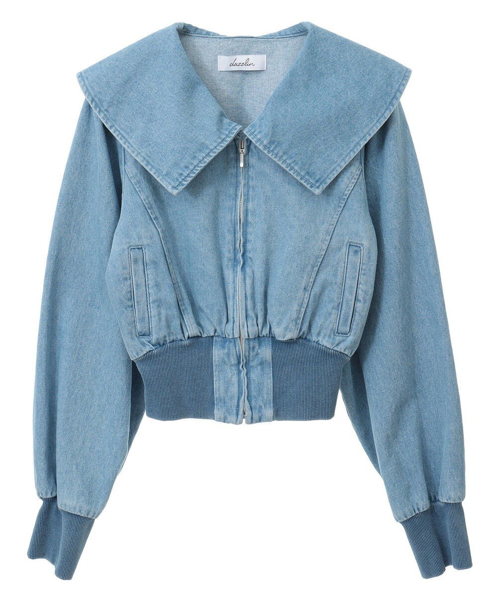 Green Parks ｄａｚｚｌｉｎ　襟付きデニムショートｚｉｐブルゾ 