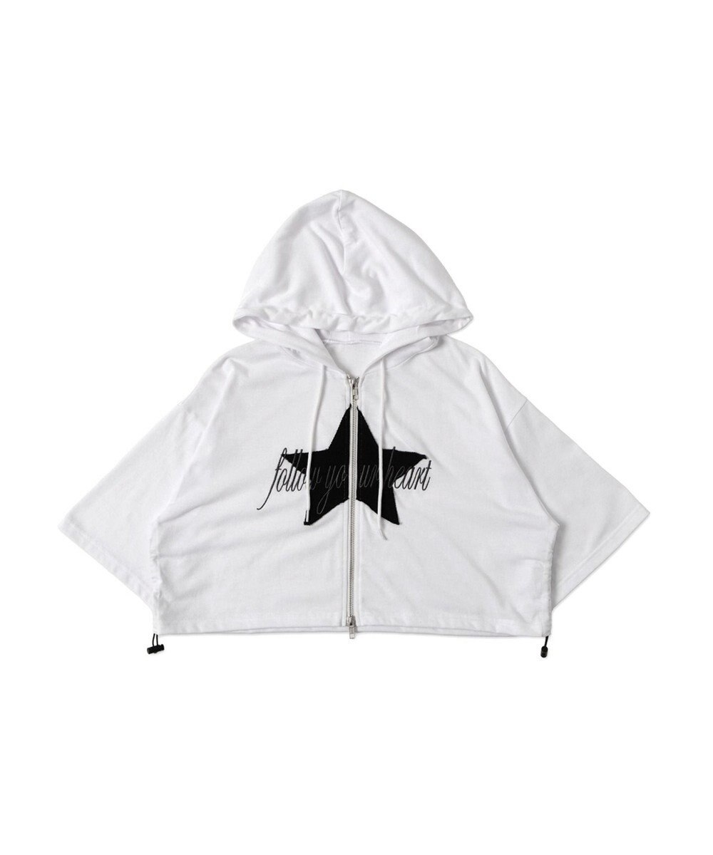 WEGO スターロゴ半袖ジップパーカー 