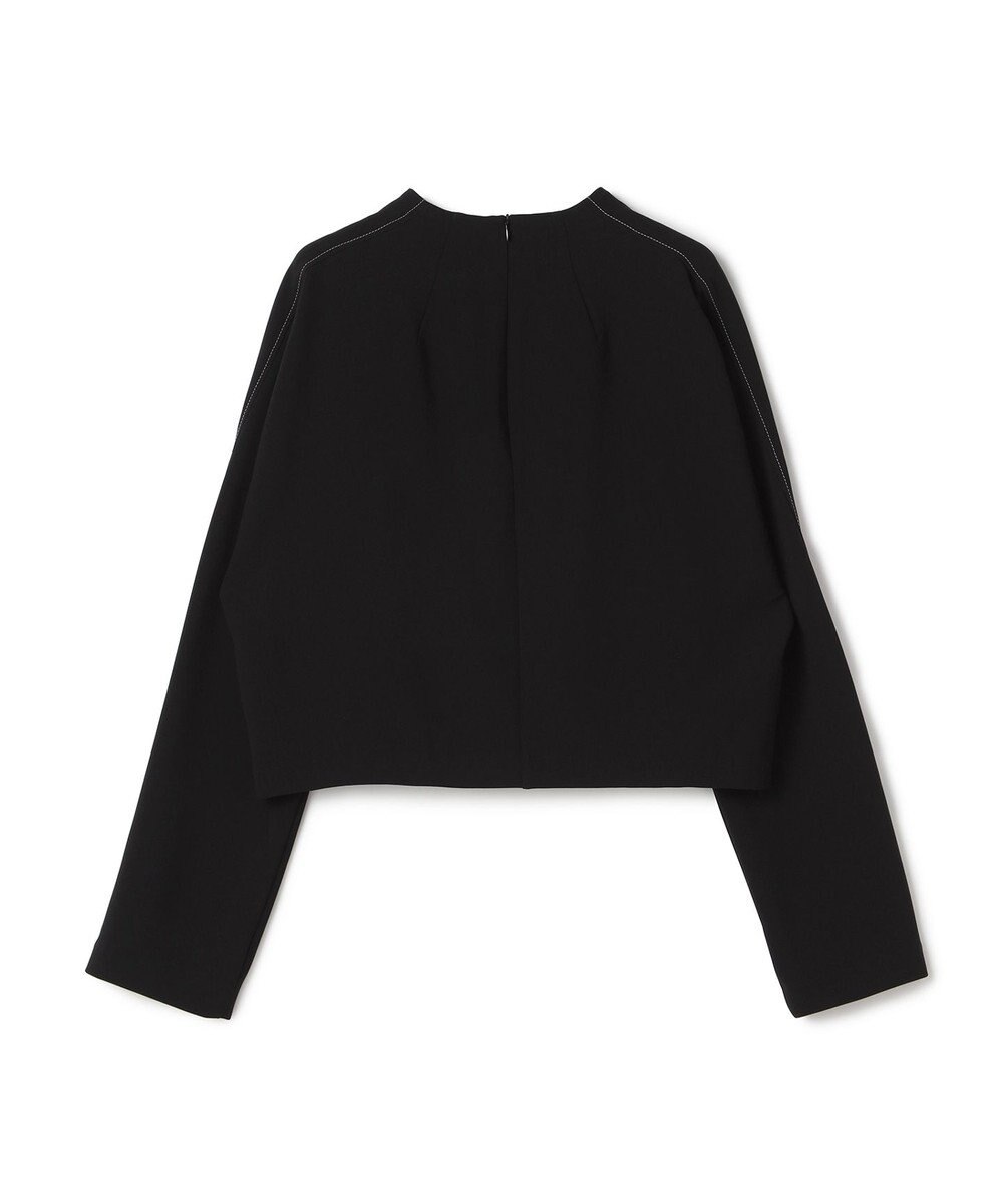 BEIGE， RUE / ドライタッチVネック配色ステッチブラウス 