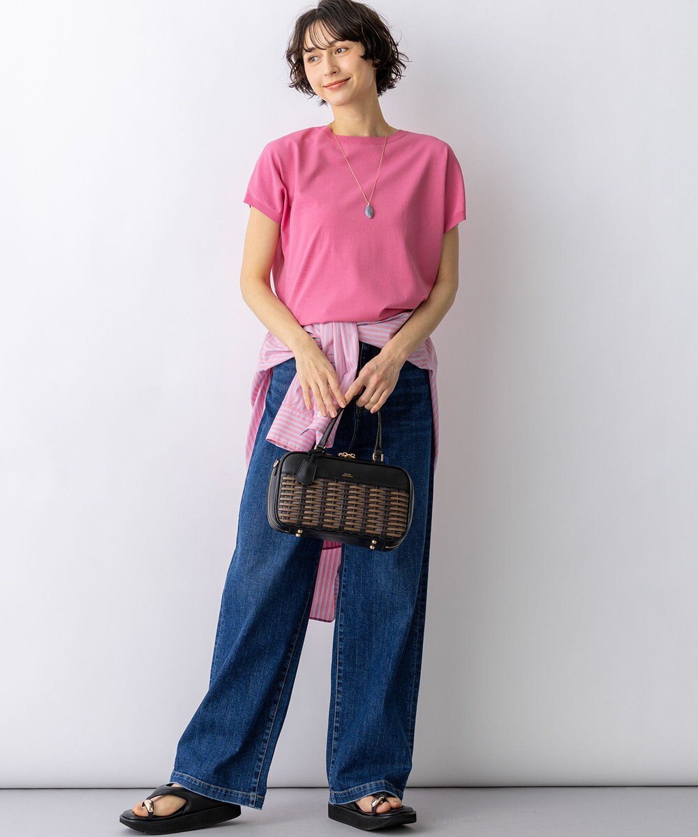 23区 L 【新色追加/見上愛さん着用】レーヨンポリエステルストレッチ プルオーバー ニット 