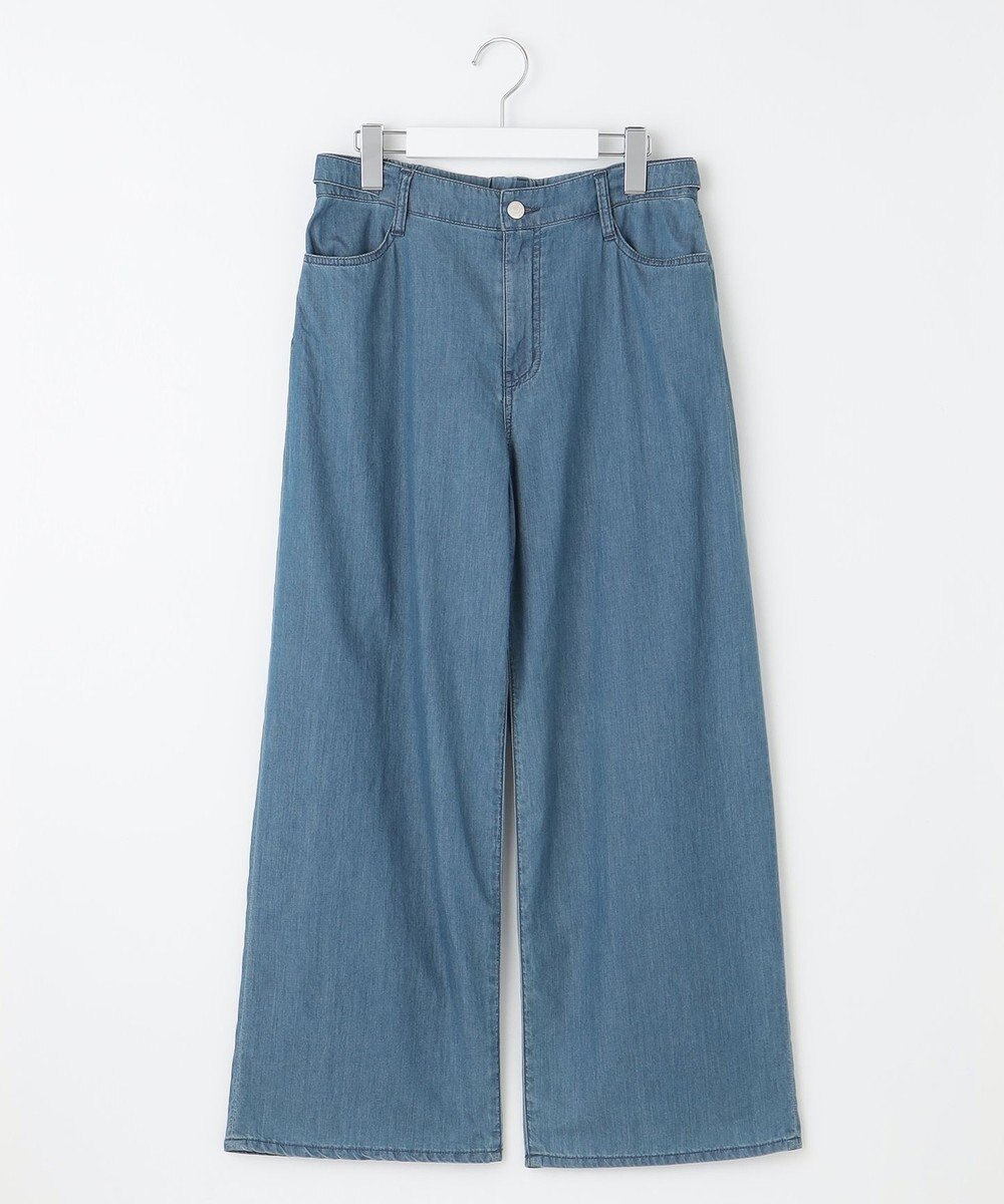 J.PRESS LADIES L 【洗える】4ozライトデニム ワイド パンツ 