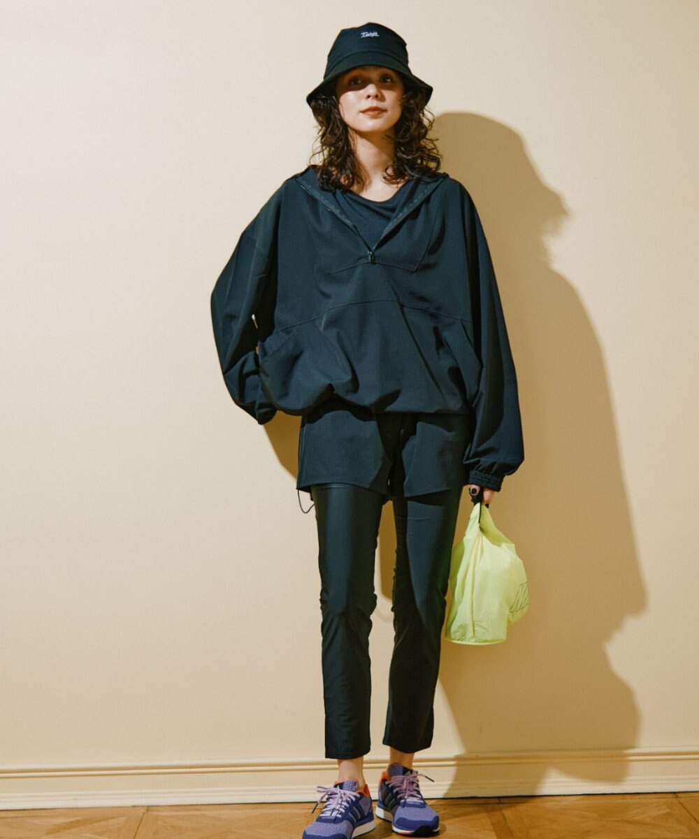 San-ai Resort（三愛水着楽園） 【WEB限定】ポケット付きハーフジップラッシュパーカー＋リブタンキニ水着+レギンス5点セット【Beach Queen（ビーチクイーン）】 