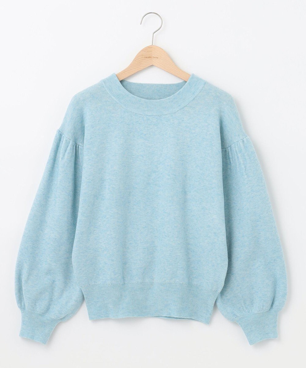 SHARE PARK LADIES ソフトタッチパフスリーブニット 