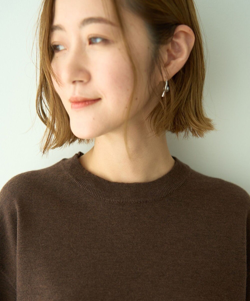 YECCA VECCA 2wayフリルクルーネックニット 