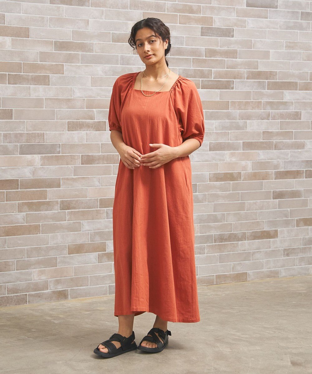 J.PRESS YORK STREET 【WOMEN】コットンワッシャーリラックス ワンピース 