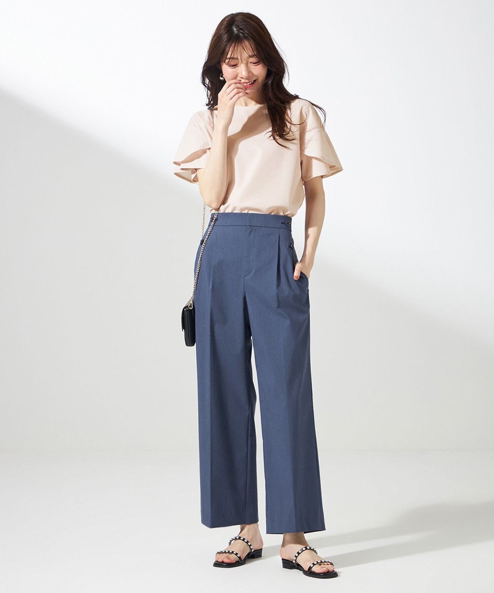 ANY SIS 【ストレッチ・接触冷感・撥水・UVカット・洗える】エアリーストレッチ ワイドパンツ 