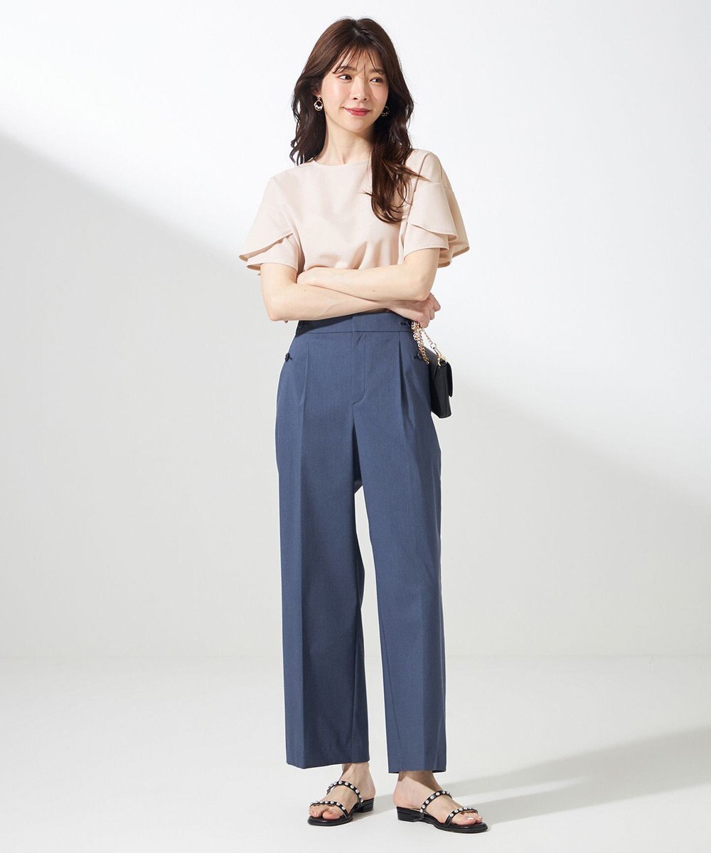 ANY SIS 【ストレッチ・接触冷感・撥水・UVカット・洗える】エアリーストレッチ ワイドパンツ 