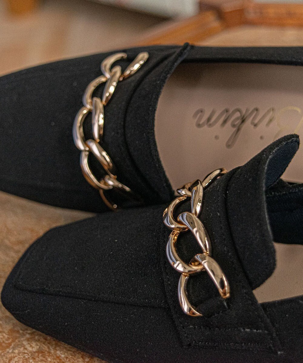 Bridget Birkin 【Bridget Birkin】ヒールアップチェーンスクエアローファー 
