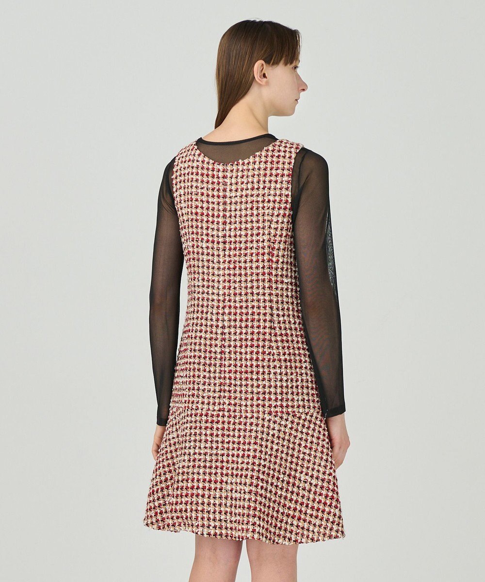 GRACE CONTINENTAL ツイードジップドレス 