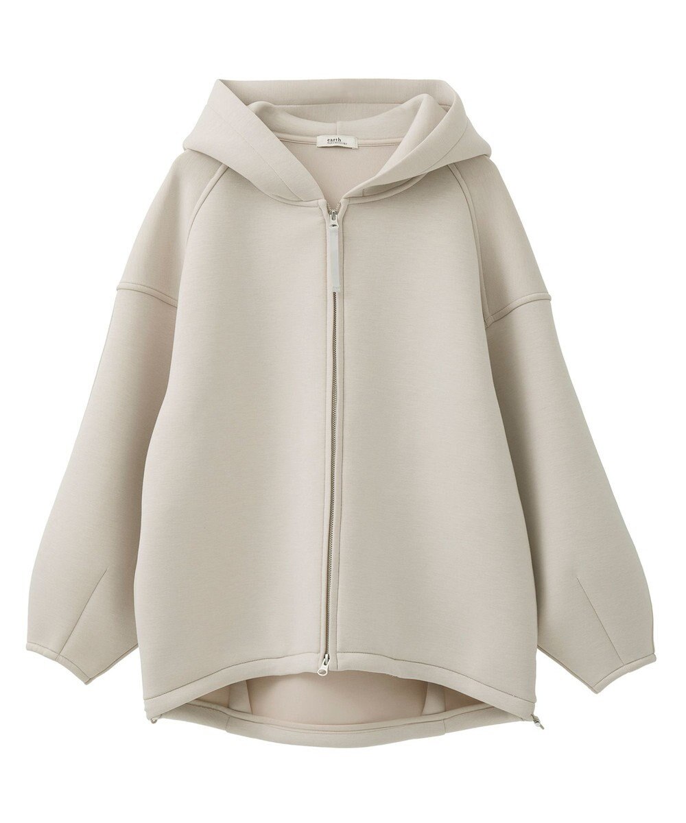 earth music&ecology 【軽量】ダンボールニットフーディーブルゾン 