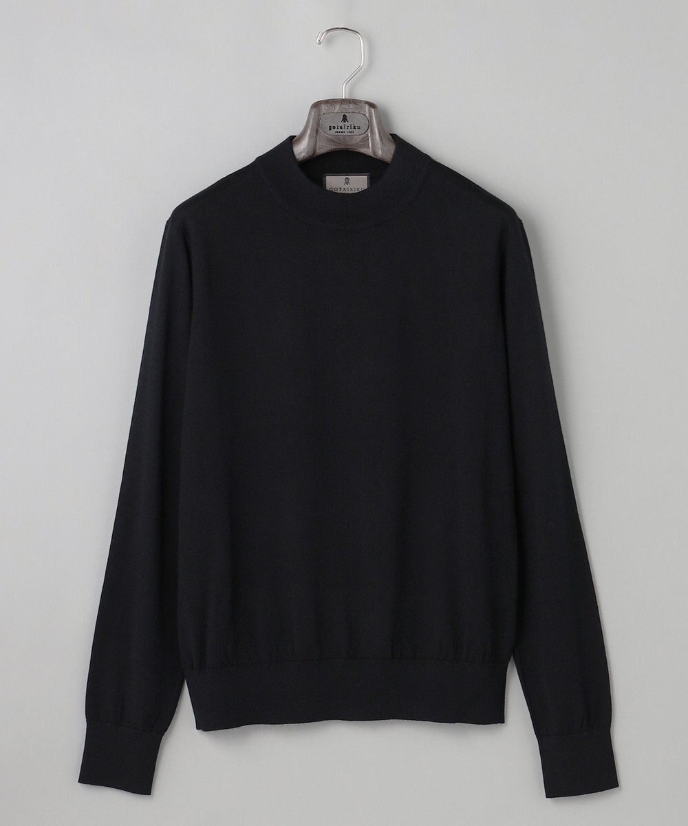 GOTAIRIKU 25年新作【洗える/チクチクしにくい/ピリングしにくい】イタリア糸 ハイゲージ カバーネックニット_WOOL100％ 